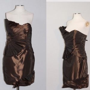 Tony Bowls Brown &  Gold Gown